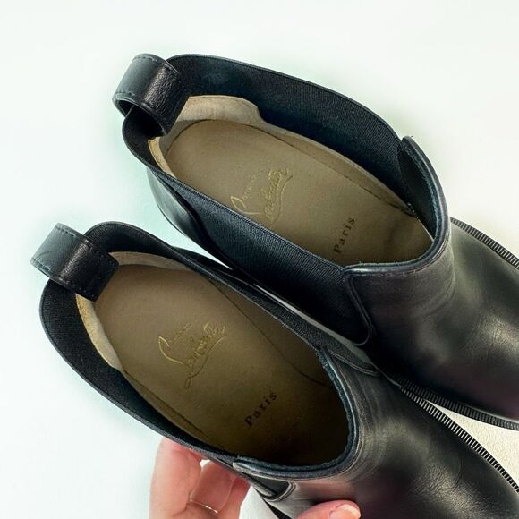 Christian Louboutin NIB Black Ankle Boots with Red Soles - Picture 10 of 16